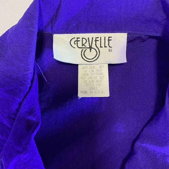 Vtg 80s Bedazzled Blazer / Shirt Wmn S Purple Yellow Lightening Bolts Halloween - Picture 5 of 10